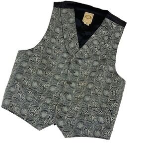 Wah Maker Frontier Clothing Paisley Western Vest Mens M USA Cowboy Steampunk